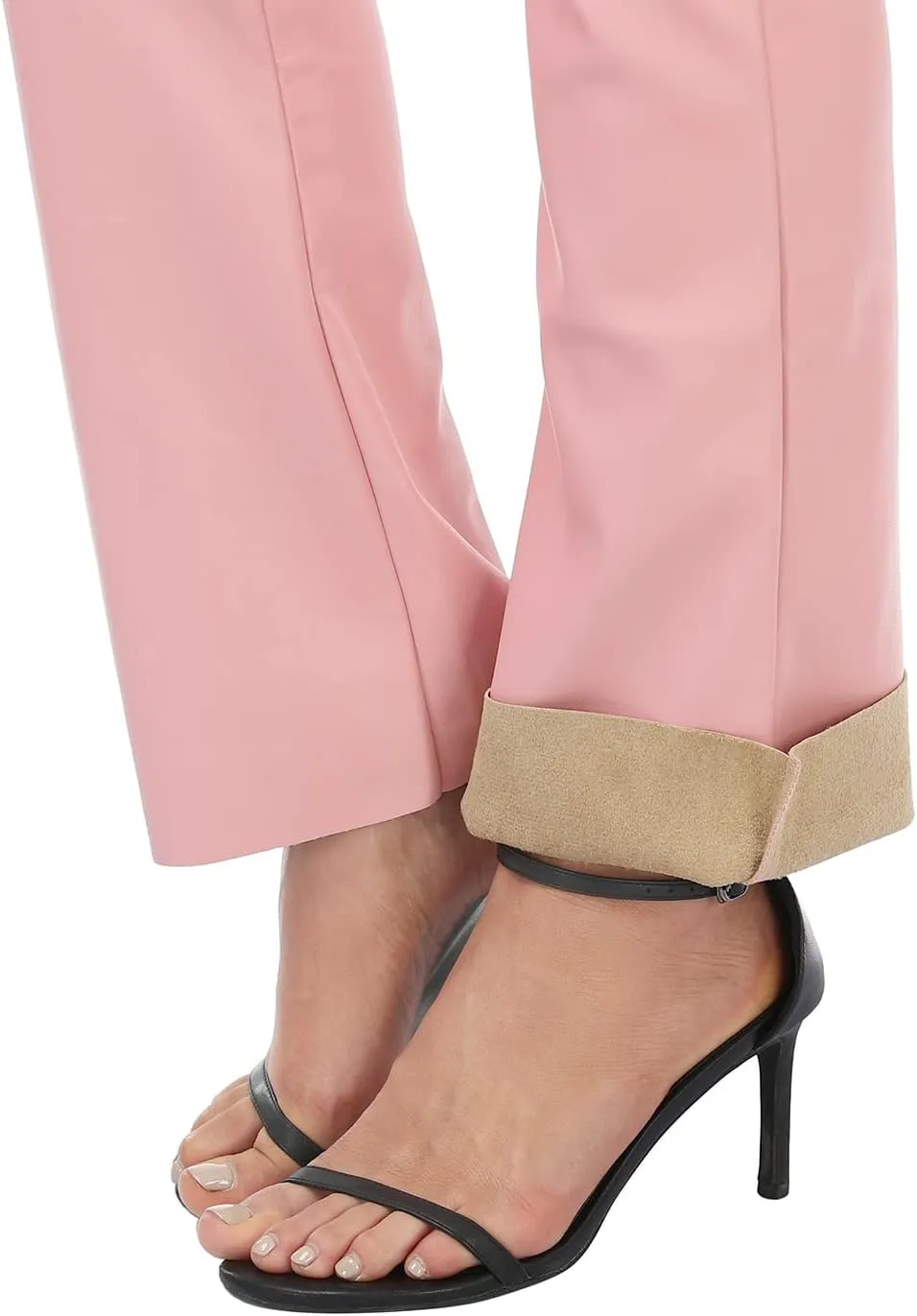 HDE Women's Faux Leather Pants High Waisted Straight Leg Trousers with Pockets
