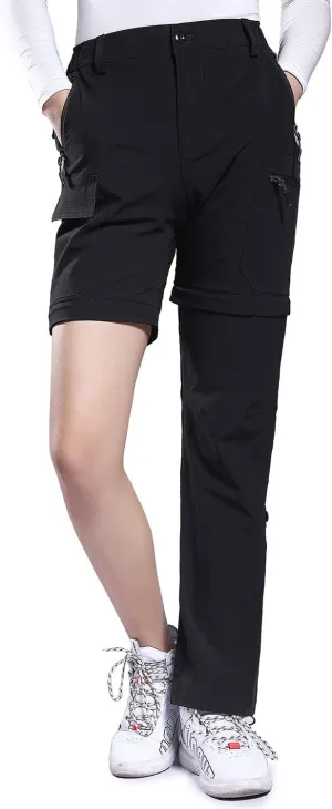 Hiauspor Hiking Pants Women Convertible Lightweight Zip Off Pants Quick Dry Outdoor Stretch Pants UPF 50  Trousers