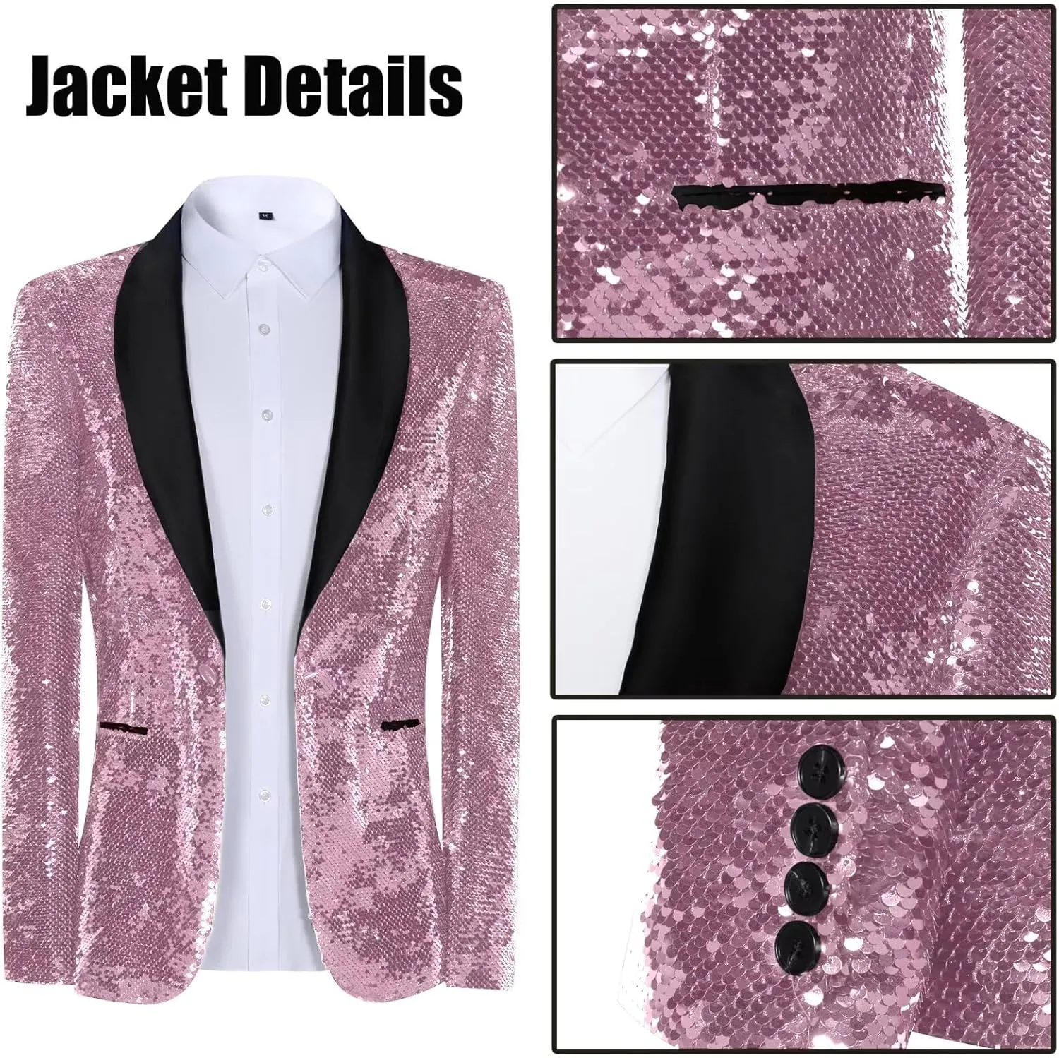 High-End Suits Men Sequins Tuxedo Sparkly Shawl Lapel Glitter 2 Pieces Blazer Pants Suit Party Dinner Prom Festival