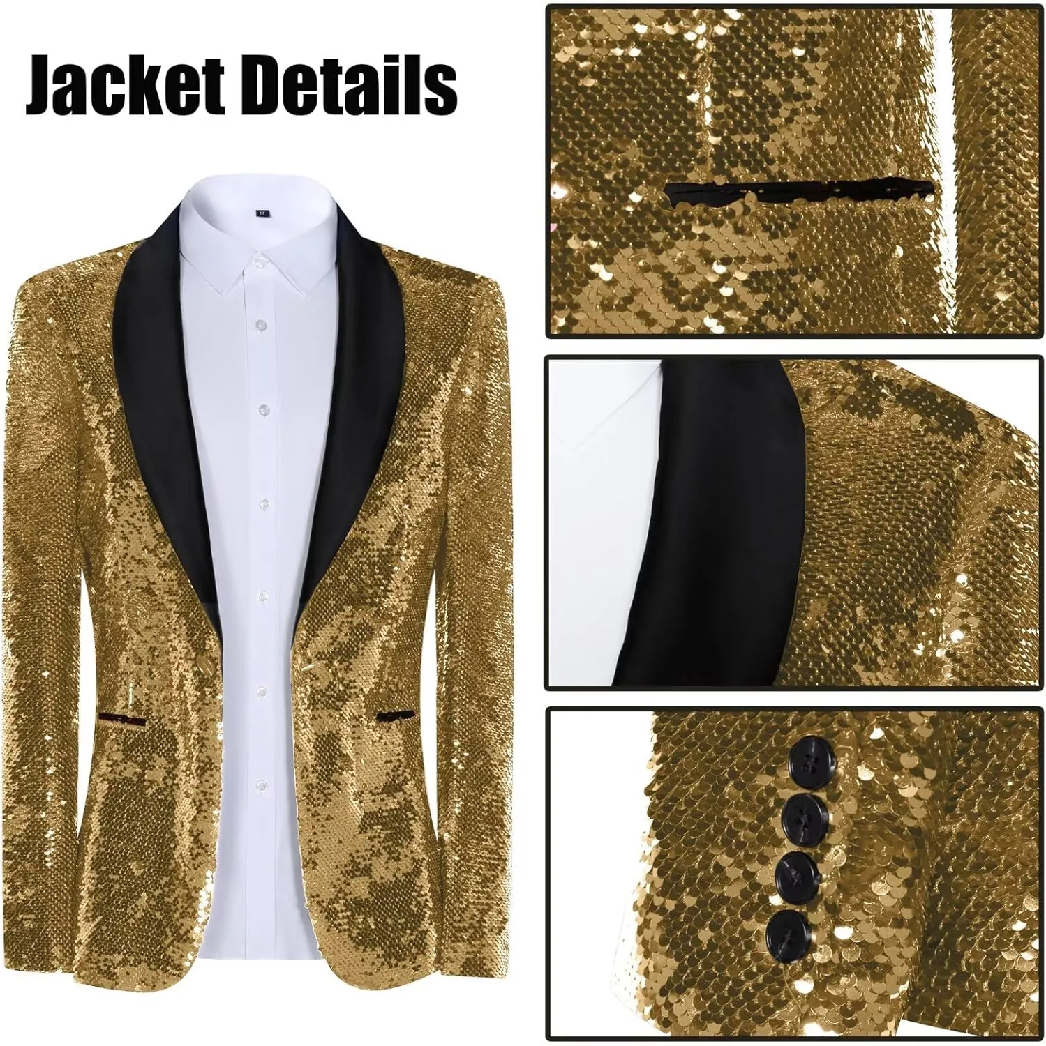 High-End Suits Men Sequins Tuxedo Sparkly Shawl Lapel Glitter 2 Pieces Blazer Pants Suit Party Dinner Prom Festival