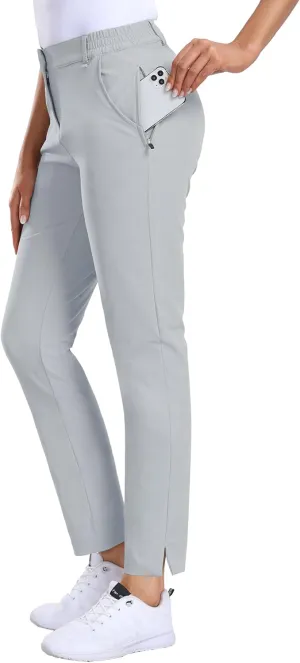 Hiverlay Womens Golf Pants Stretch Work Ankle Pants with Pockets Quick Dry Straight Business Casual Hiking Pants