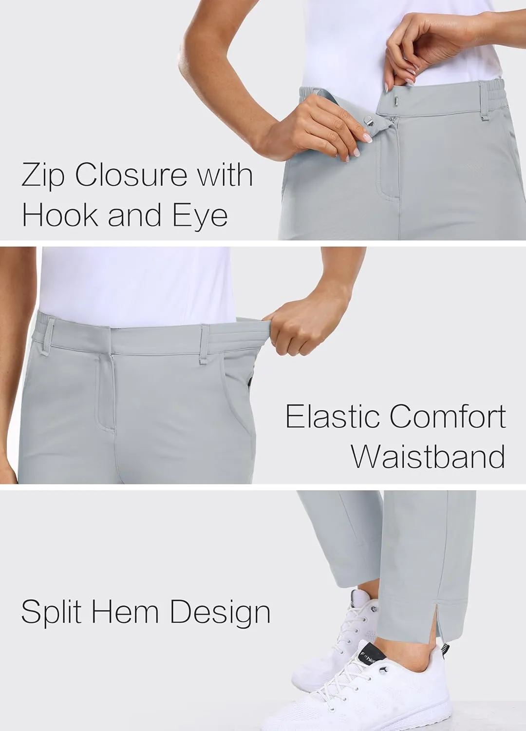 Hiverlay Womens Golf Pants Stretch Work Ankle Pants with Pockets Quick Dry Straight Business Casual Hiking Pants