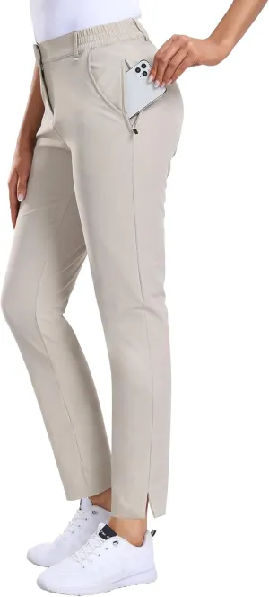 Hiverlay Womens Golf Pants Stretch Work Ankle Pants with Pockets Quick Dry Straight Business Casual Hiking Pants