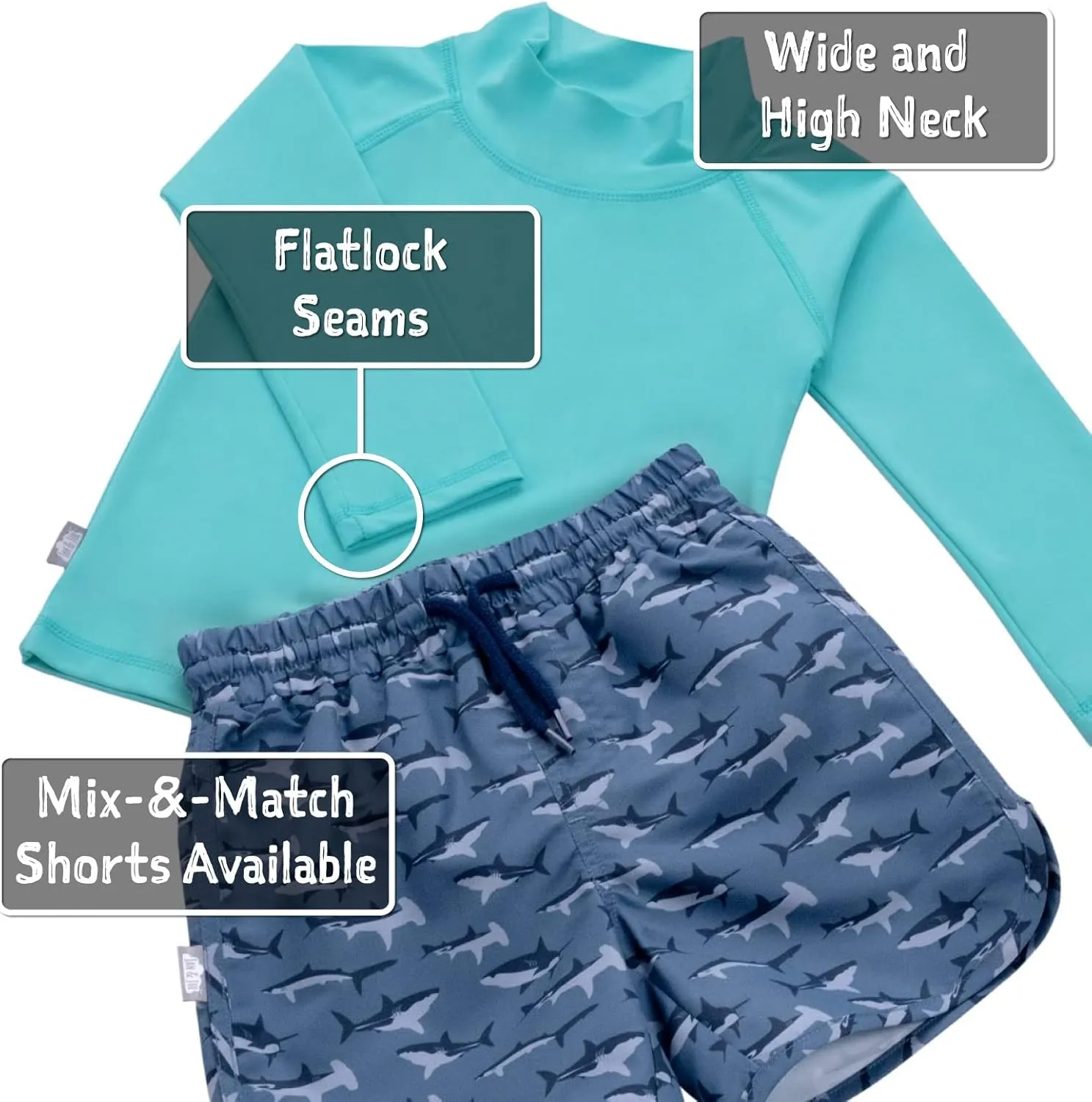 JAN & JUL UV Swim Shorts and Long Sleeve UV Shirt for Toddlers