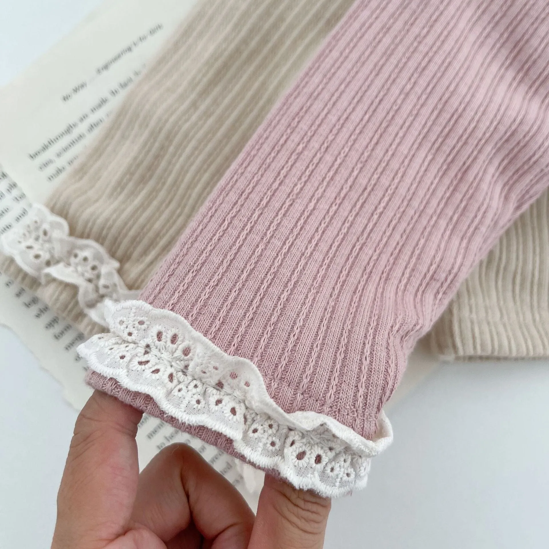 Lace-Trimmed Fleece-Lined Warm Base Layer Top
