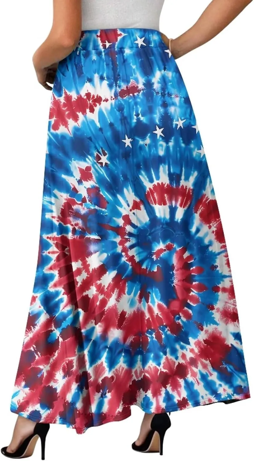 Ladies Pleated Summer Fall Skirts A Line Maxi Skirts Elegant Midi Length Skirts Lightweight Below The Knee Skirts