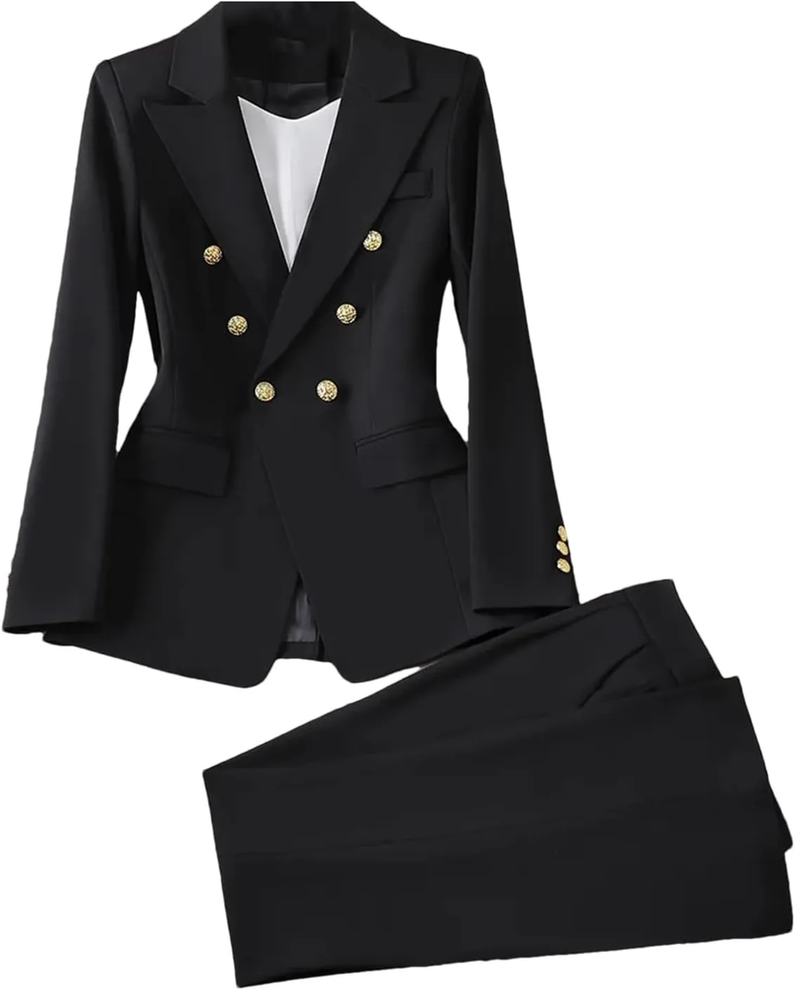 Ladies Winter Slim Fit Work Wear Pant Suit Women Button Formal Jacket Blazer and Trouser 2 Piece Set