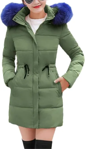 Large Fur Winter Jacket Women Padded Parka Coat Slim Long Winter Coat Down Cotton Down Jacket