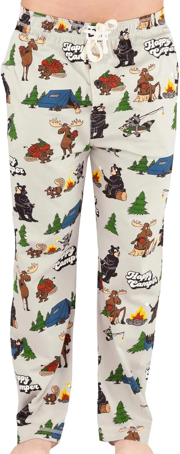 Lazy One Bear & Bigfoot Pajama Pants For Men, Men's Separate Bottoms, Lounge Pants, Funny, Humorous