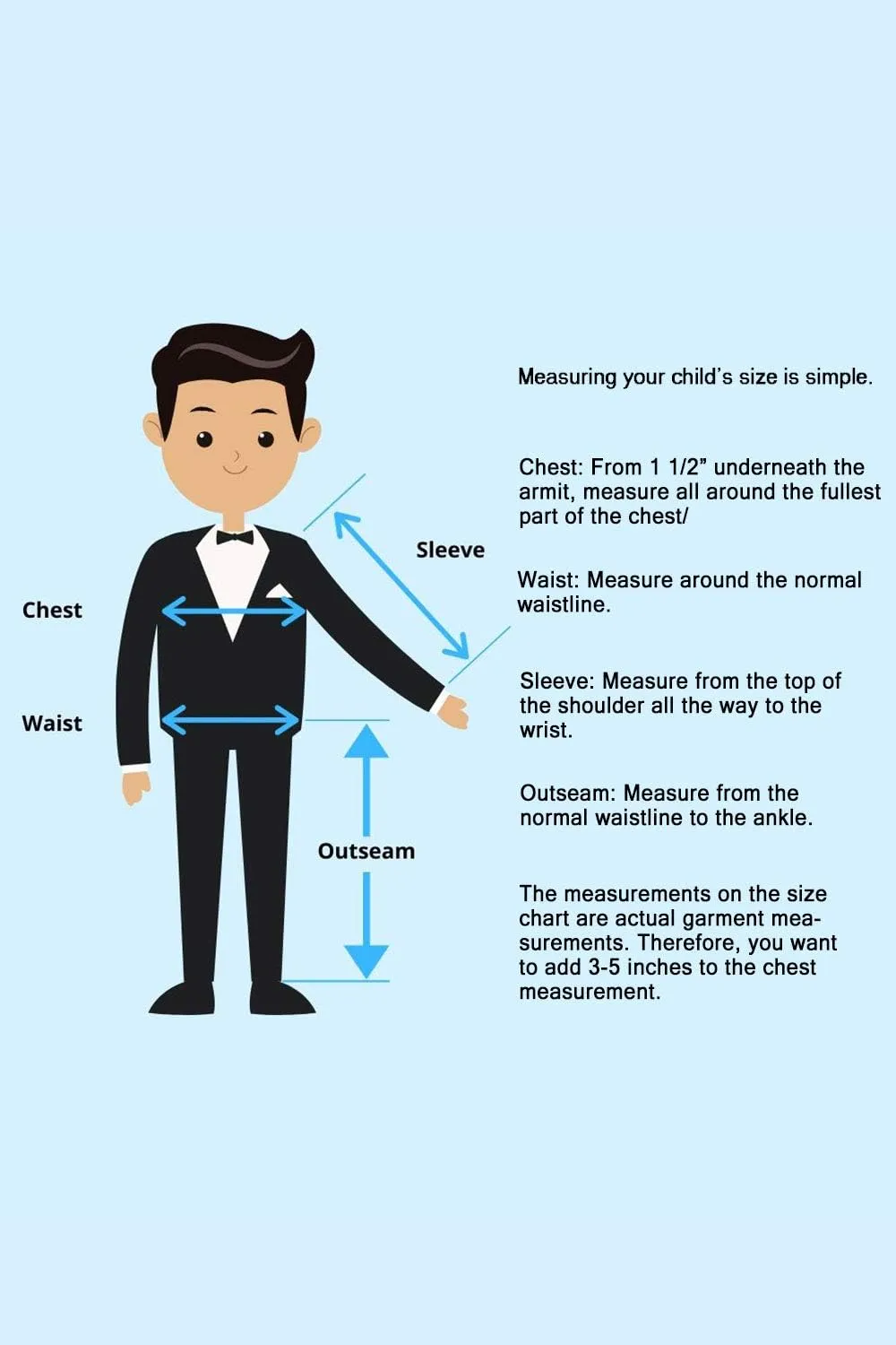 Lito Children's Wear Ivory Boys Tuxedo Suit with Black Pants - Toddler Tuxedo for Wedding and Parties