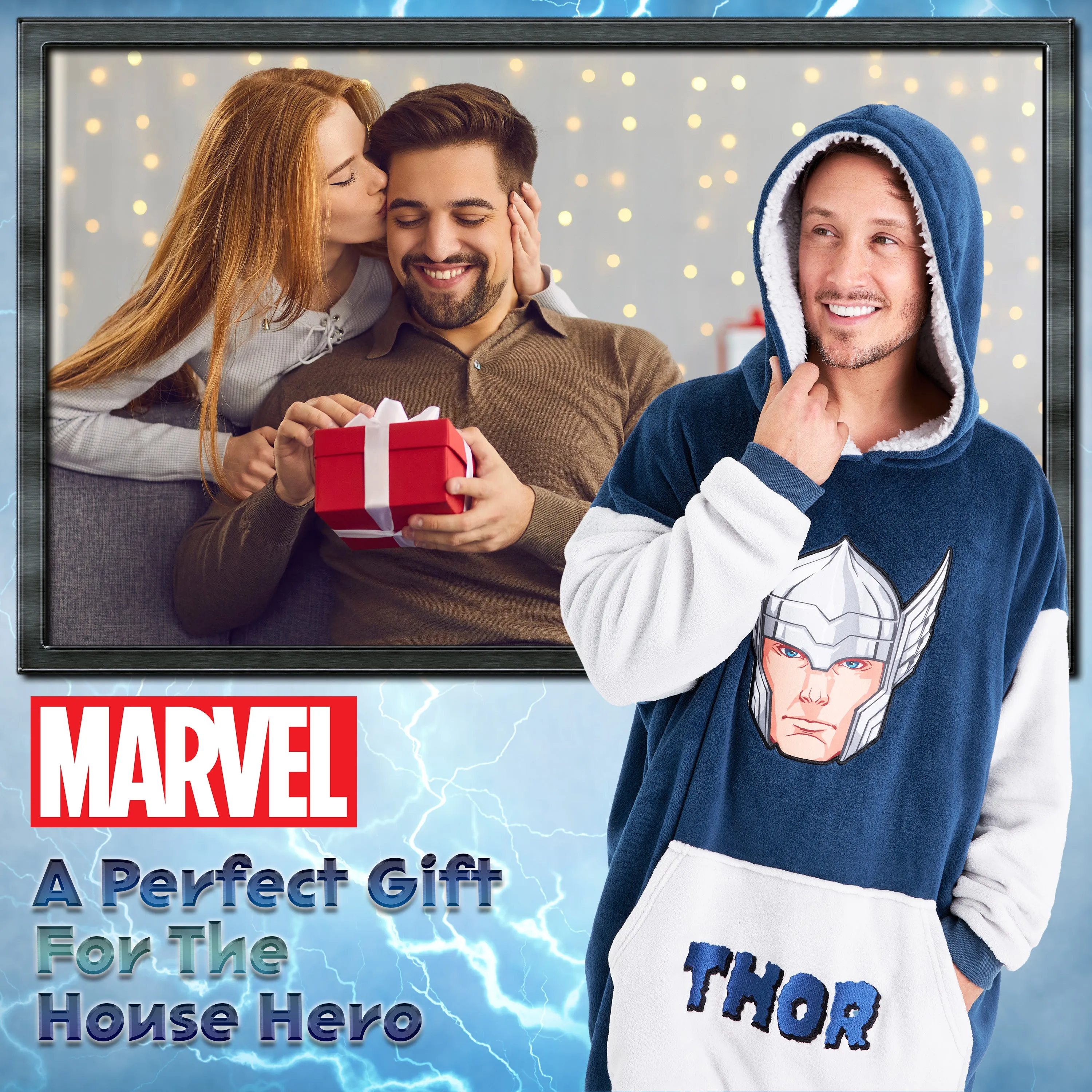 Marvel Oversized Hoodie Blanket for Men - THOR