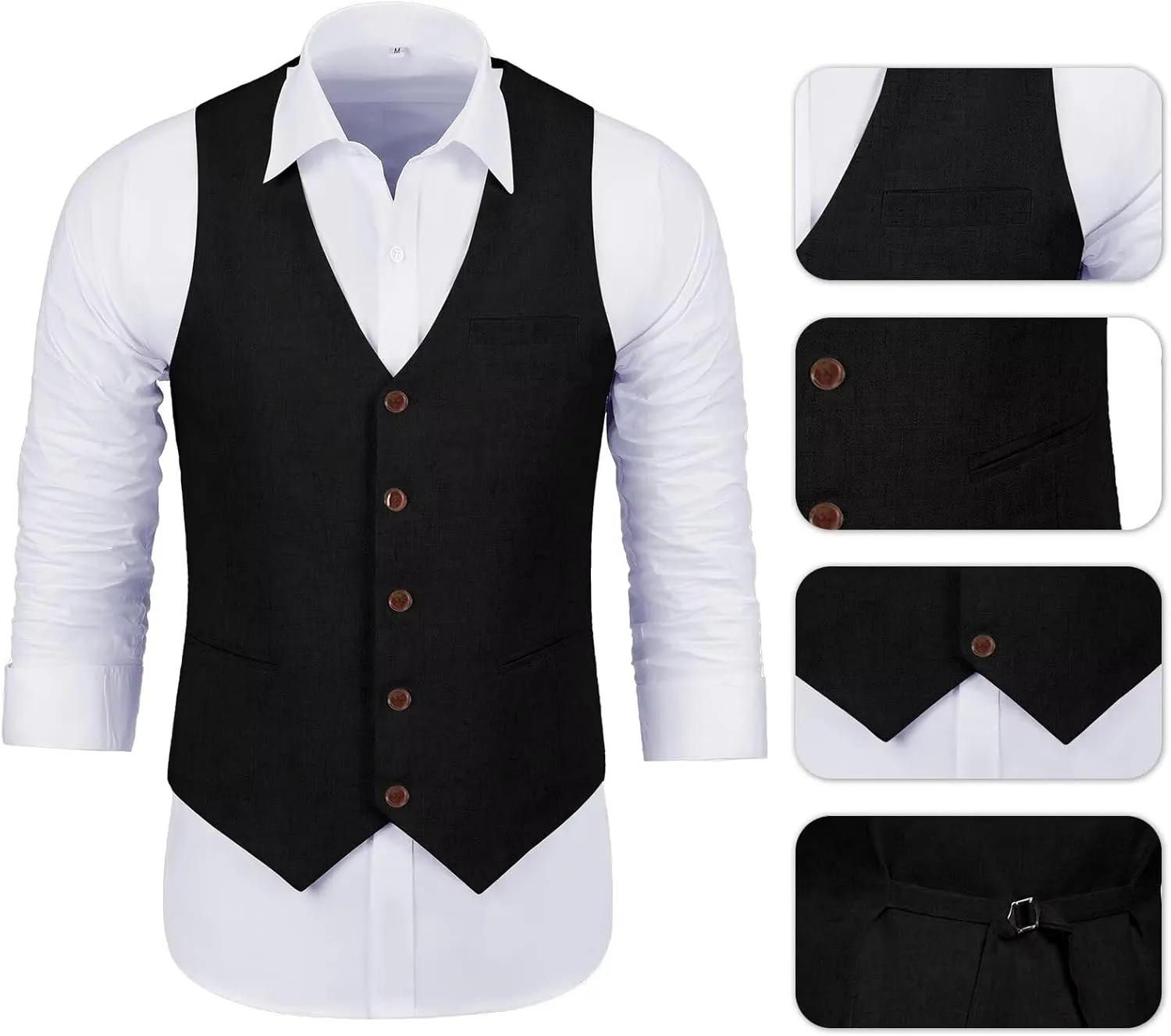 Men Suits Linen Beach Wedding Suits 3 Piece Groomsmen Attire Linen Blazer Vest Pant Prom Tuxedo