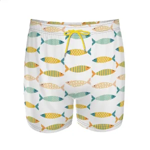 Men's Beach Shorts Batfish Patterned Swim Trunks Pool Party Beach Volleyball Sunbathing