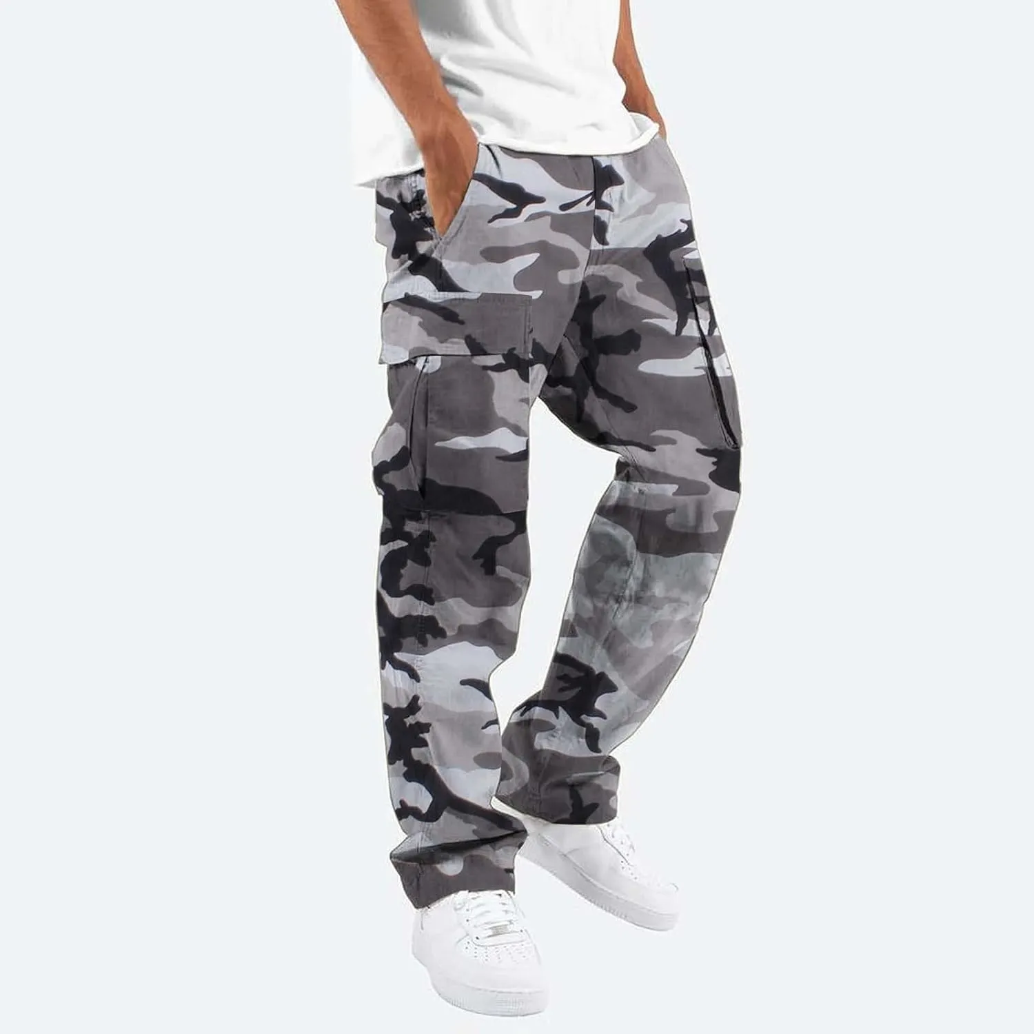 Mens Cargo Pants Slim Fit Men's Wild Cargo Pants Casual Joggers Sweatpants Outdoor Waterproof Hiking Work Pants