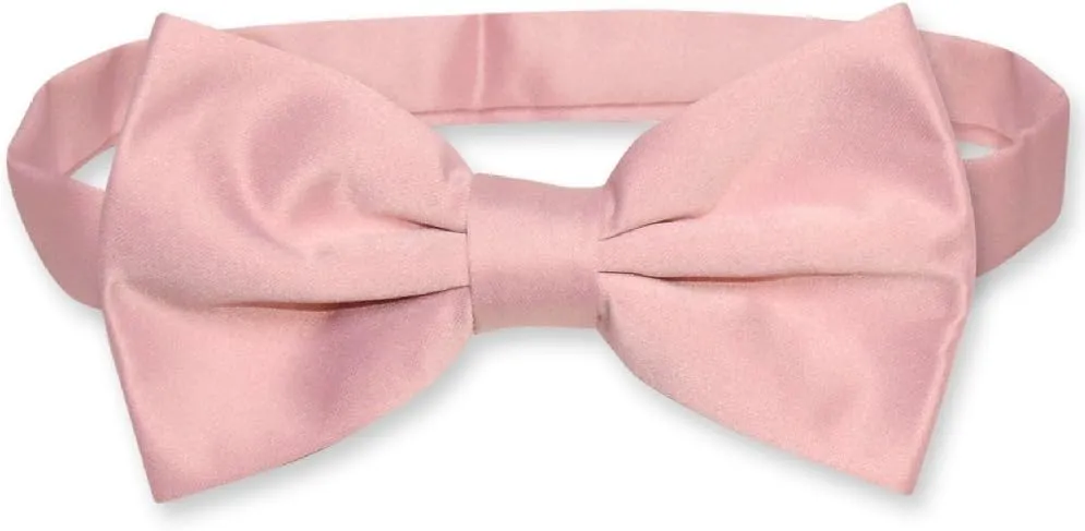 Men's Dress Vest & BowTie Solid PINK Color Bow Tie Set for Suit or Tuxedo