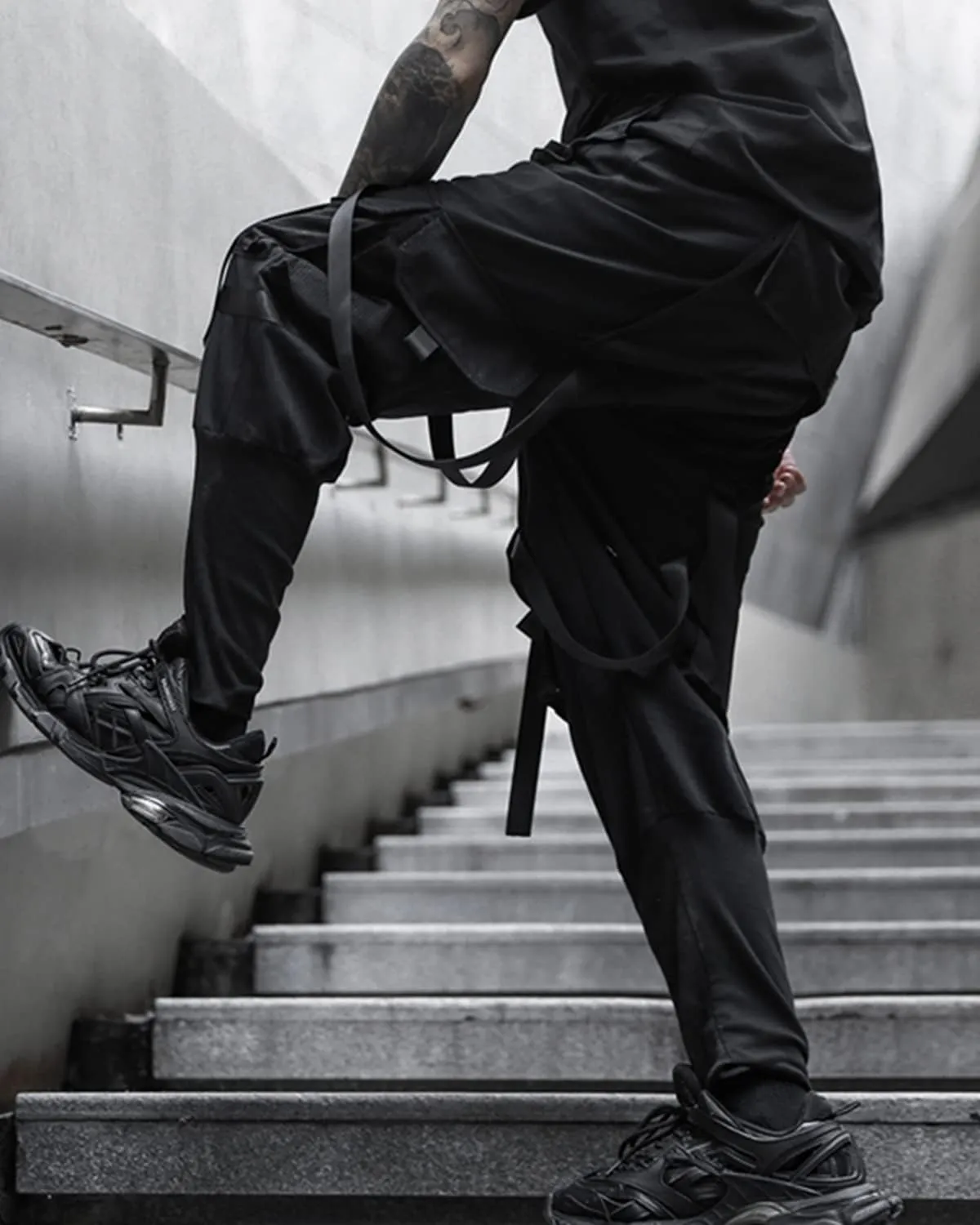 Men's Jogger Punk Cargo Baggy Techwear Hip Hop Harem Pants Streetwear Tactical Overalls