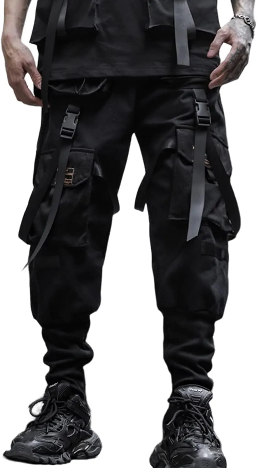 Men's Jogger Punk Cargo Baggy Techwear Hip Hop Harem Pants Streetwear Tactical Overalls