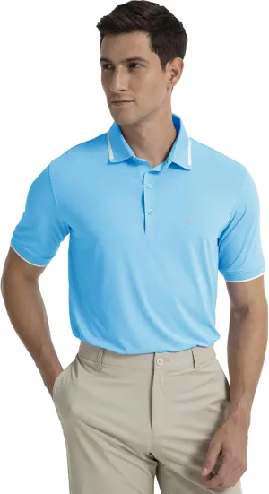 Men's Premium Golf Polo  Silky Tech Nylon, Cooling, UV-Resistant, Quick-Dry Athletic Shirt for Golf, Tennis