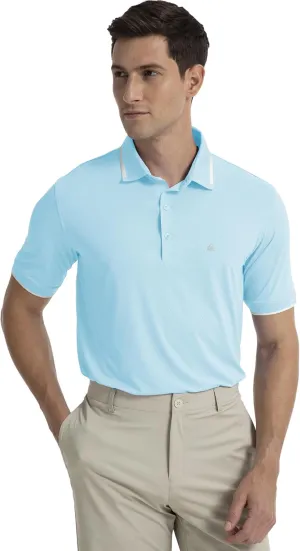 Men's Premium Golf Polo  Silky Tech Nylon, Cooling, UV-Resistant, Quick-Dry Athletic Shirt for Golf, Tennis