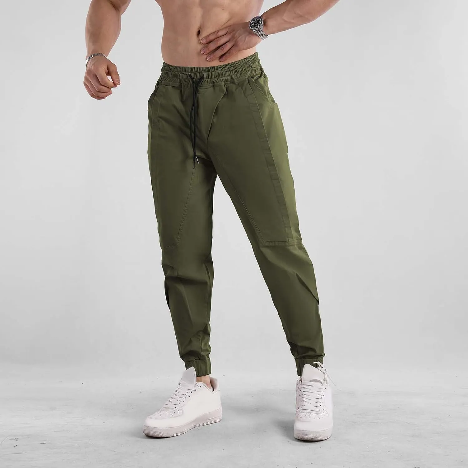 Mens Sweatpants Joggers Elastic Cuff Men's Wild Cargo Pants Casual Joggers Sweatpants Outdoor Waterproof Work Pants
