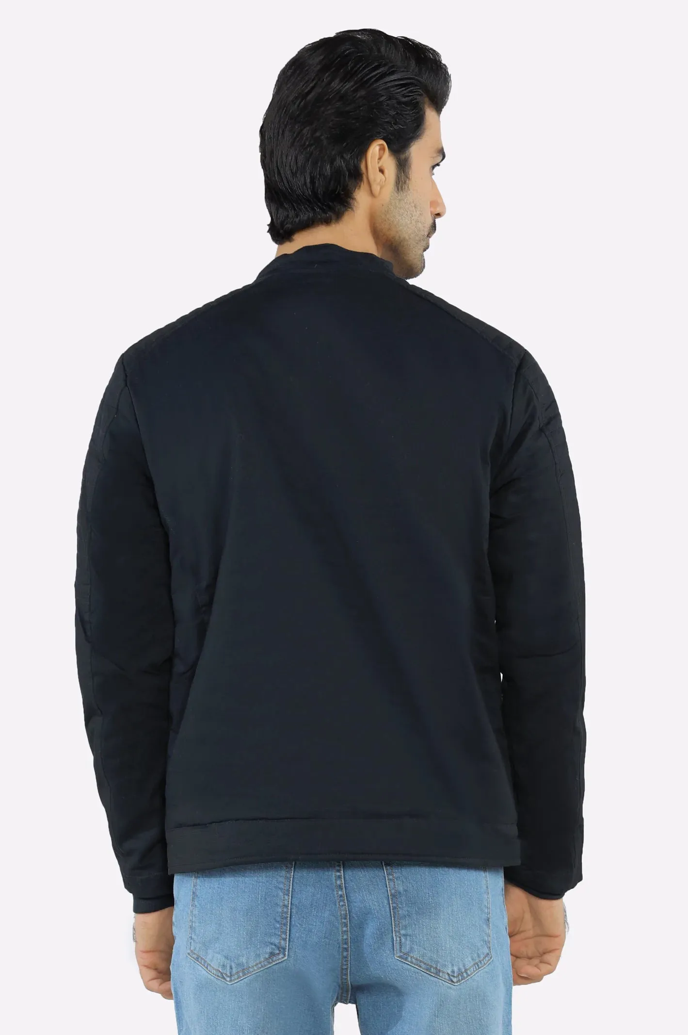 Men’s Cafe Racer Cotton Navy Jacket
