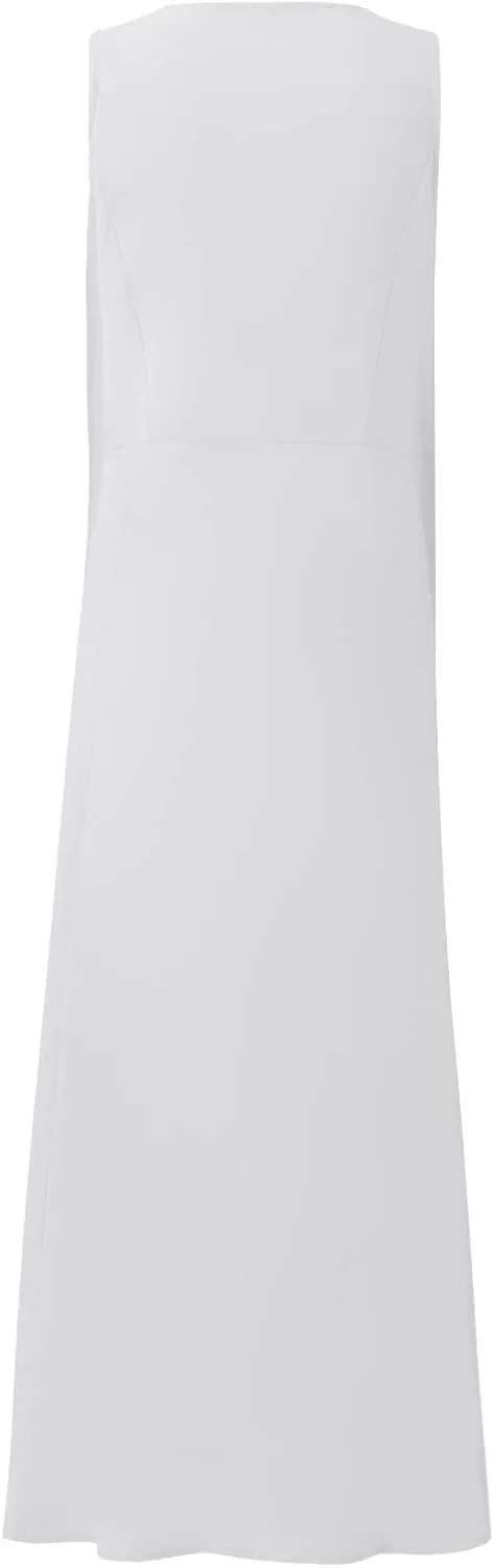 midelxp Summer Sundresses for Women Casual Loose Swing Beach Tank Dresses Sleeveless Solid Color Long Dresses with Pocket