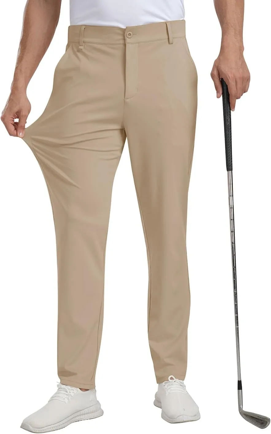 MoFiz Mens Golf Pant Joggers Stretch Pants 30"/32" Quick Dry Comfy Lightweight Casual Athletic Pant Trousers with Pockets