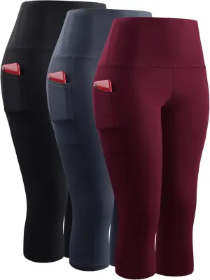 NELEUS Women's Yoga Running Capris Tummy Control High Waist Workout Pants