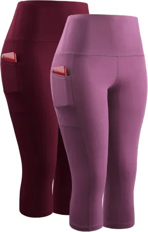 NELEUS Women's Yoga Running Capris Tummy Control High Waist Workout Pants