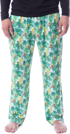 Nickelodeon Mens' SpongeBob SquarePants Tropical Delight Lounge Pajama Pants