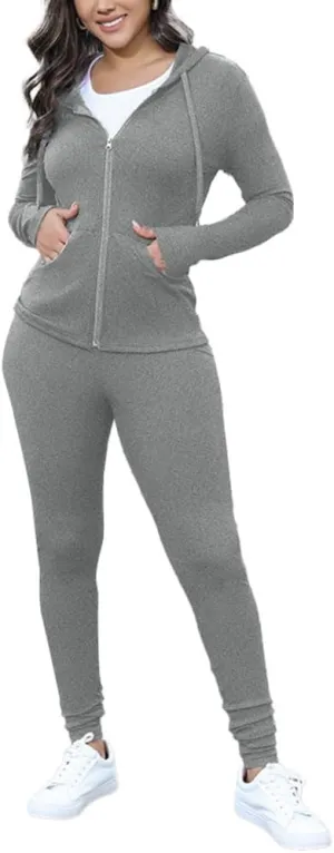 Nimsruc Two Piece Outfits for Women Casual Bodycon Sweatsuits