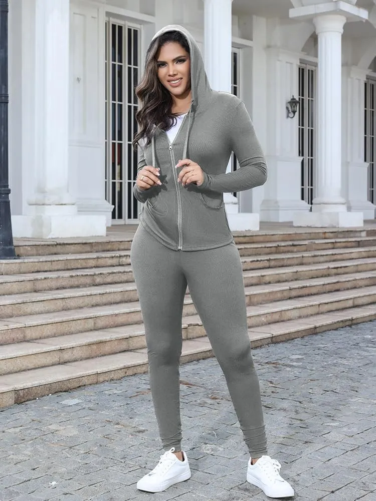 Nimsruc Two Piece Outfits for Women Casual Bodycon Sweatsuits