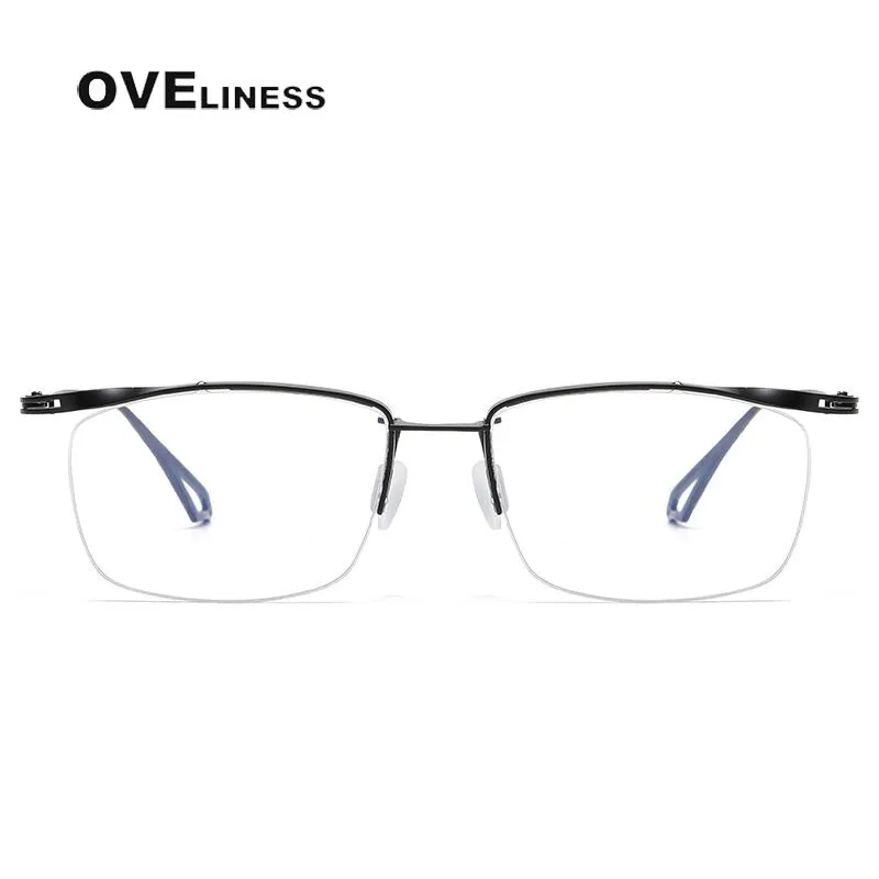 Oveliness Unisex Semi Rim Square Titanium Eyeglasses Actfour