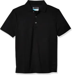 PGA TOUR Boys Airflux Short Sleeve Golf Polo Shirt, Ribbed Collar, Moisture-Wicking, Sun Protection, Ventilated Lightweight