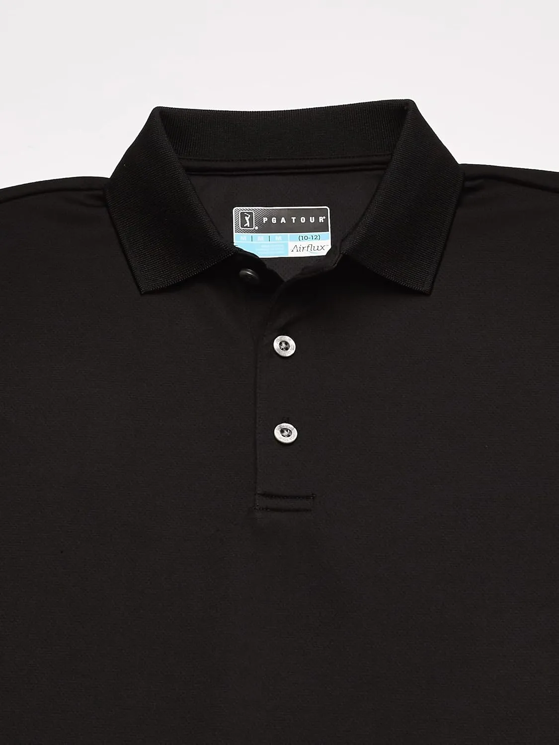 PGA TOUR Boys Airflux Short Sleeve Golf Polo Shirt, Ribbed Collar, Moisture-Wicking, Sun Protection, Ventilated Lightweight