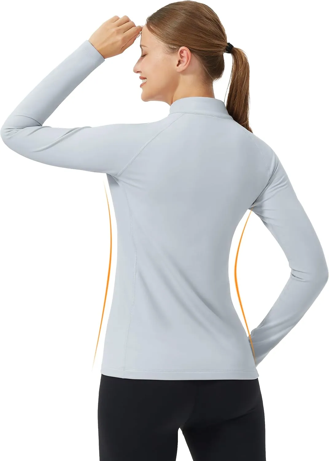 Pioneer Camp Women's Quarter Zip Pullover Long Sleeve Thermal Fleece Lining Lightweight Athletic Tops for Running Golf