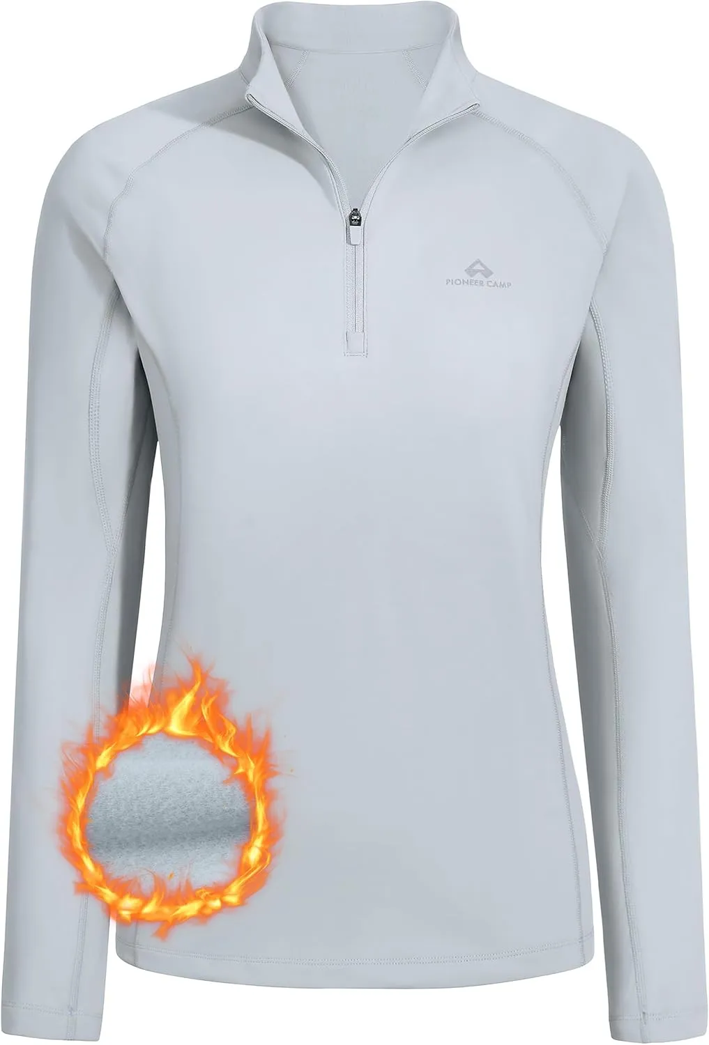 Pioneer Camp Women's Quarter Zip Pullover Long Sleeve Thermal Fleece Lining Lightweight Athletic Tops for Running Golf