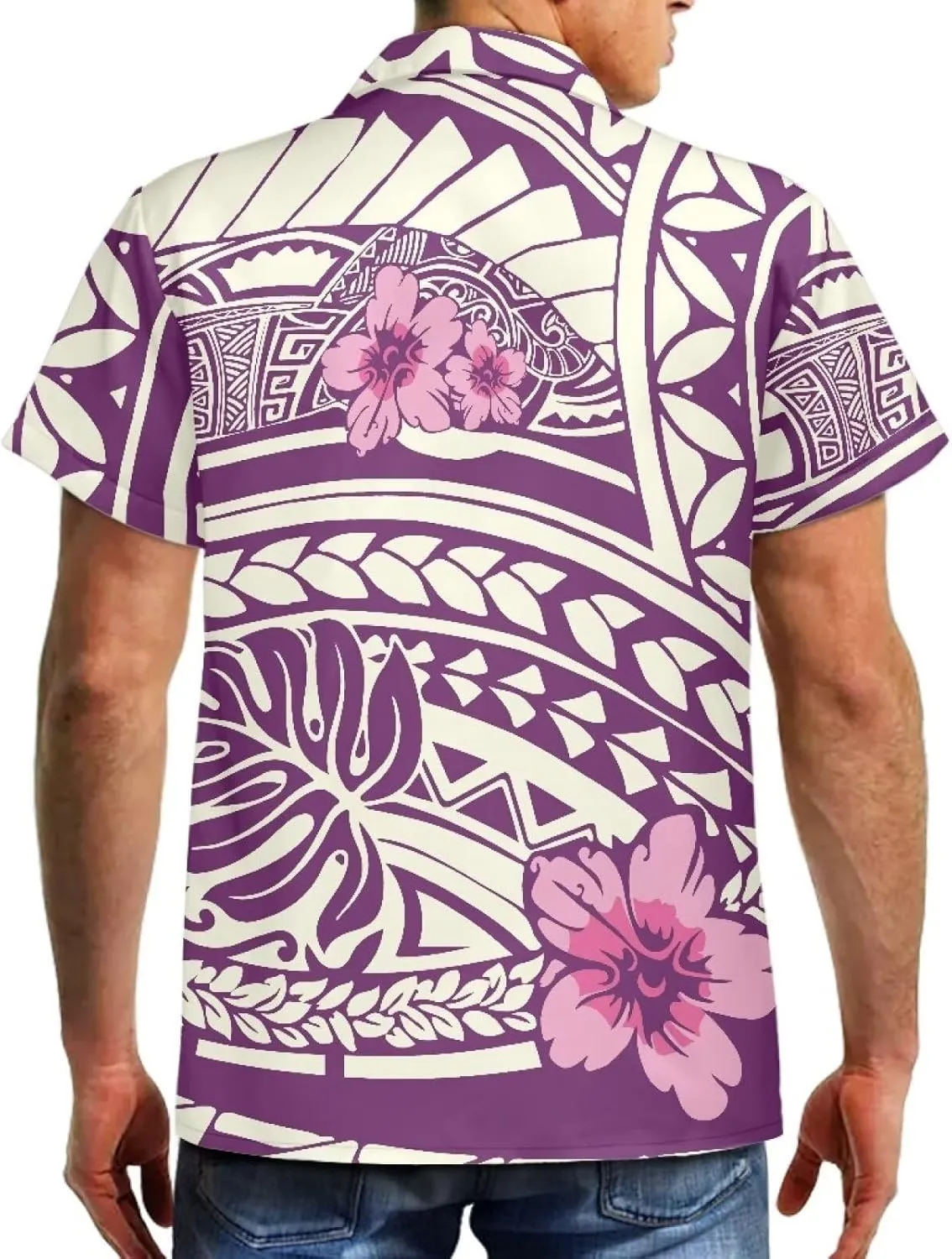Polynesian Couple Set Tirbal Tattoo Tapa Hawaii Shirt Puletasi Samoa Dresses for Women Matching Outfits Couples