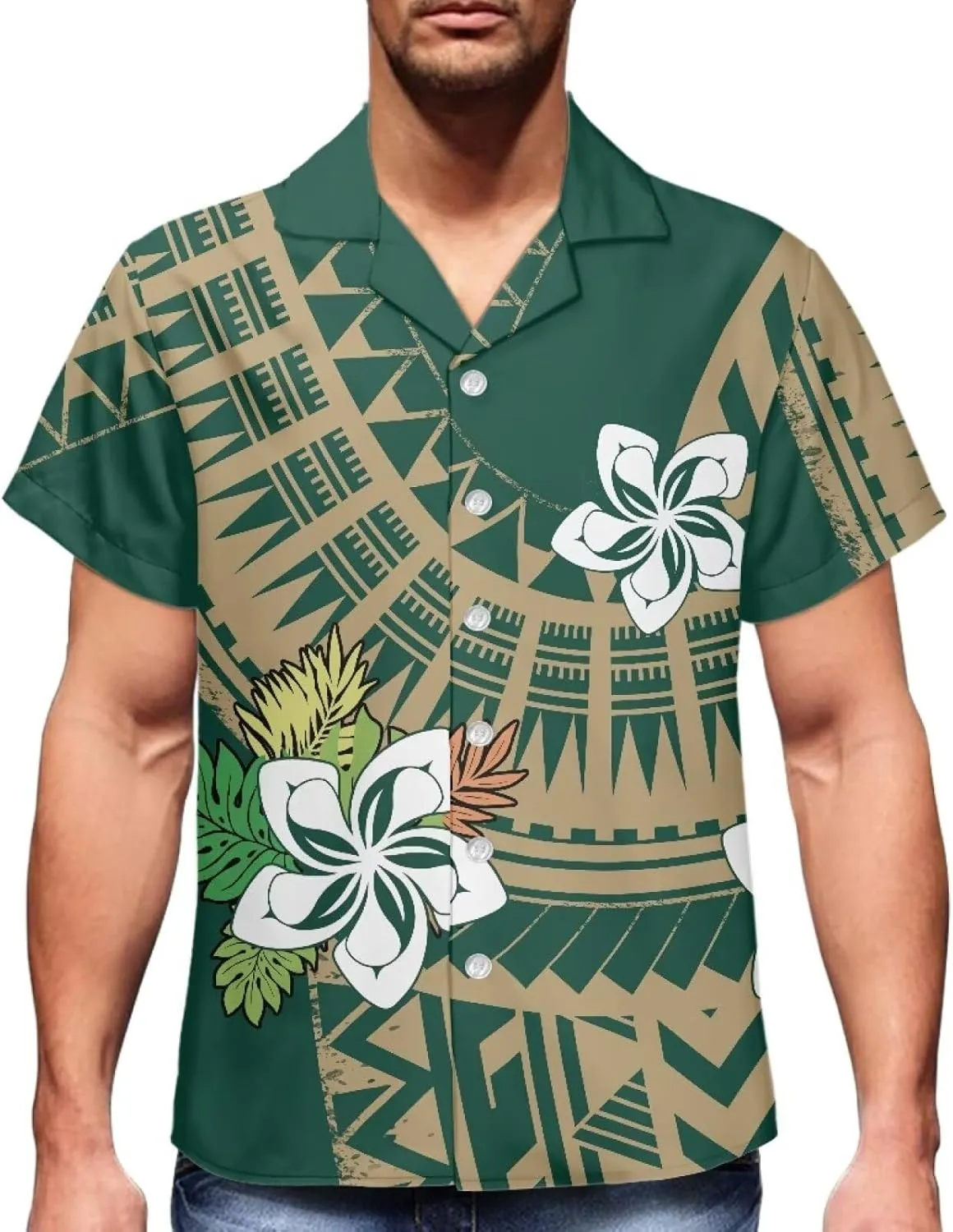 Polynesian Couple Set Tirbal Tattoo Tapa Hawaii Shirt Puletasi Samoa Dresses for Women Matching Outfits Couples