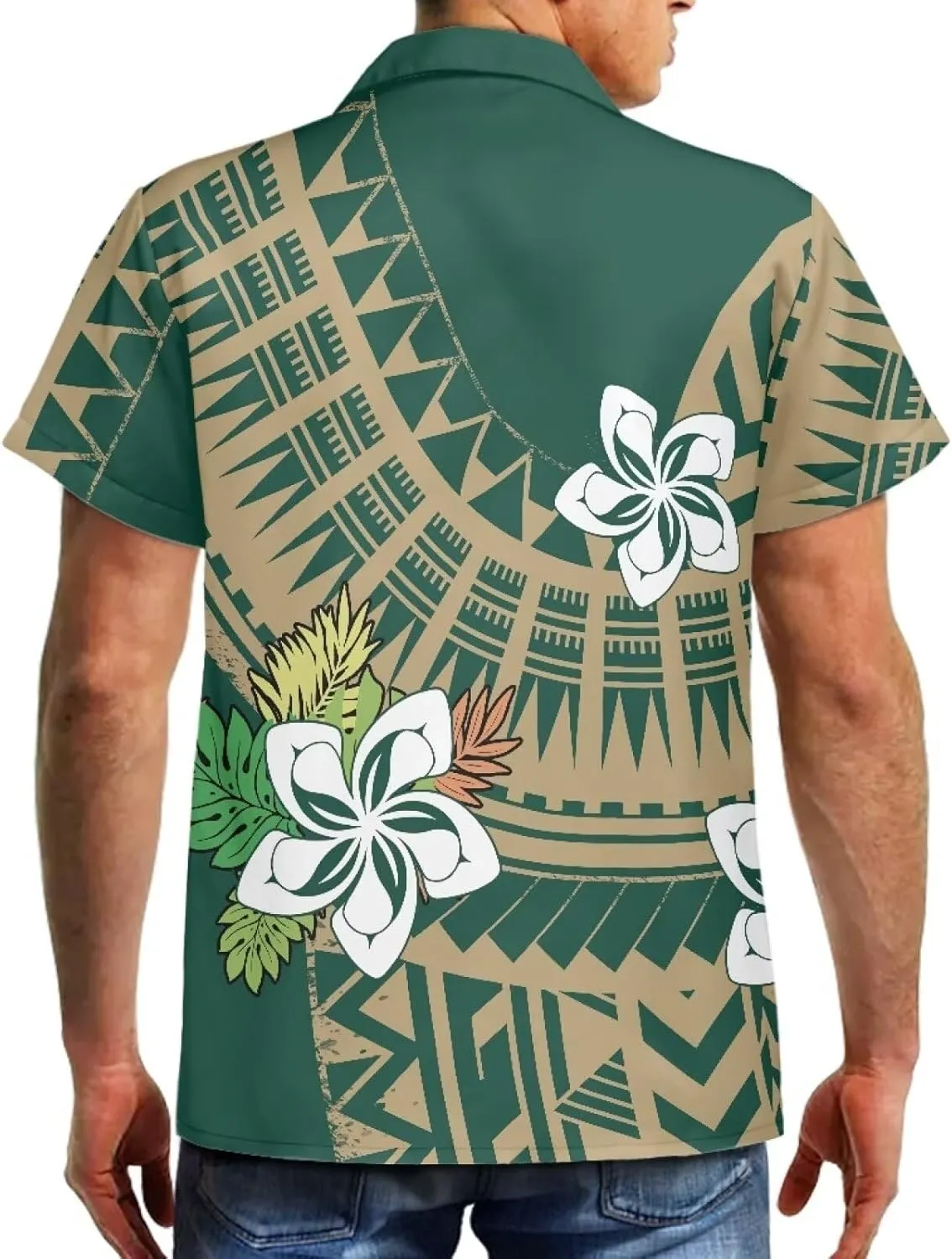 Polynesian Couple Set Tirbal Tattoo Tapa Hawaii Shirt Puletasi Samoa Dresses for Women Matching Outfits Couples