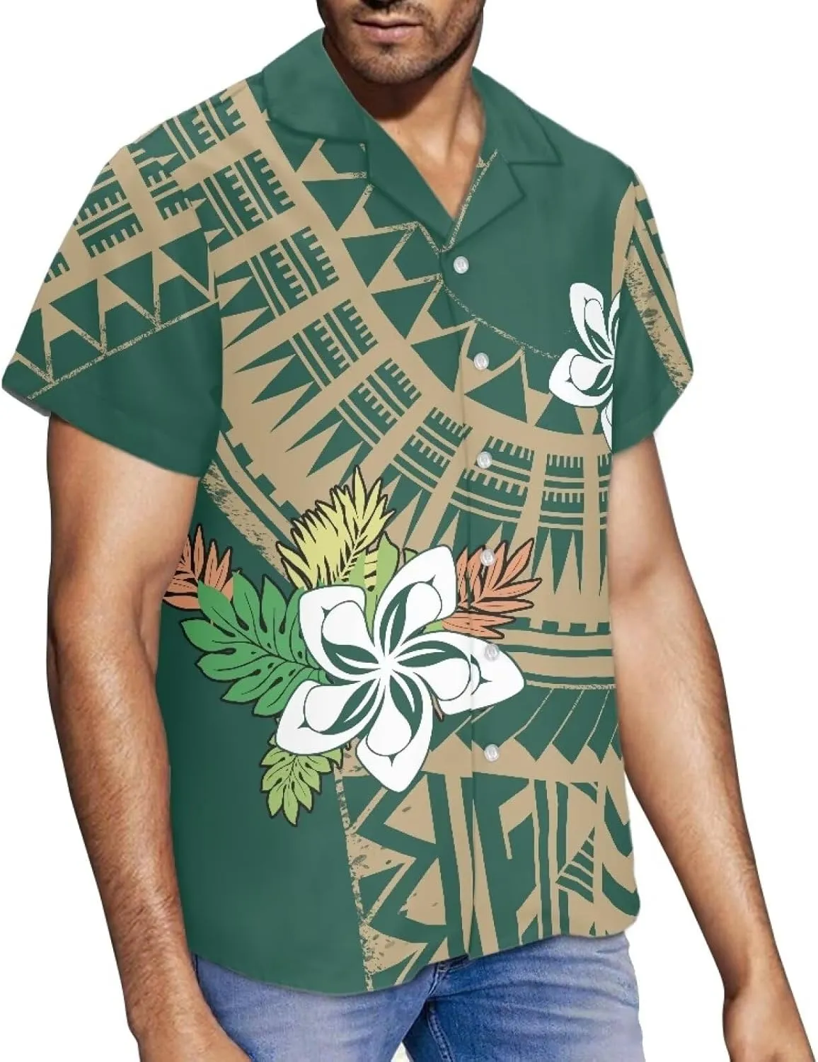 Polynesian Couple Set Tirbal Tattoo Tapa Hawaii Shirt Puletasi Samoa Dresses for Women Matching Outfits Couples