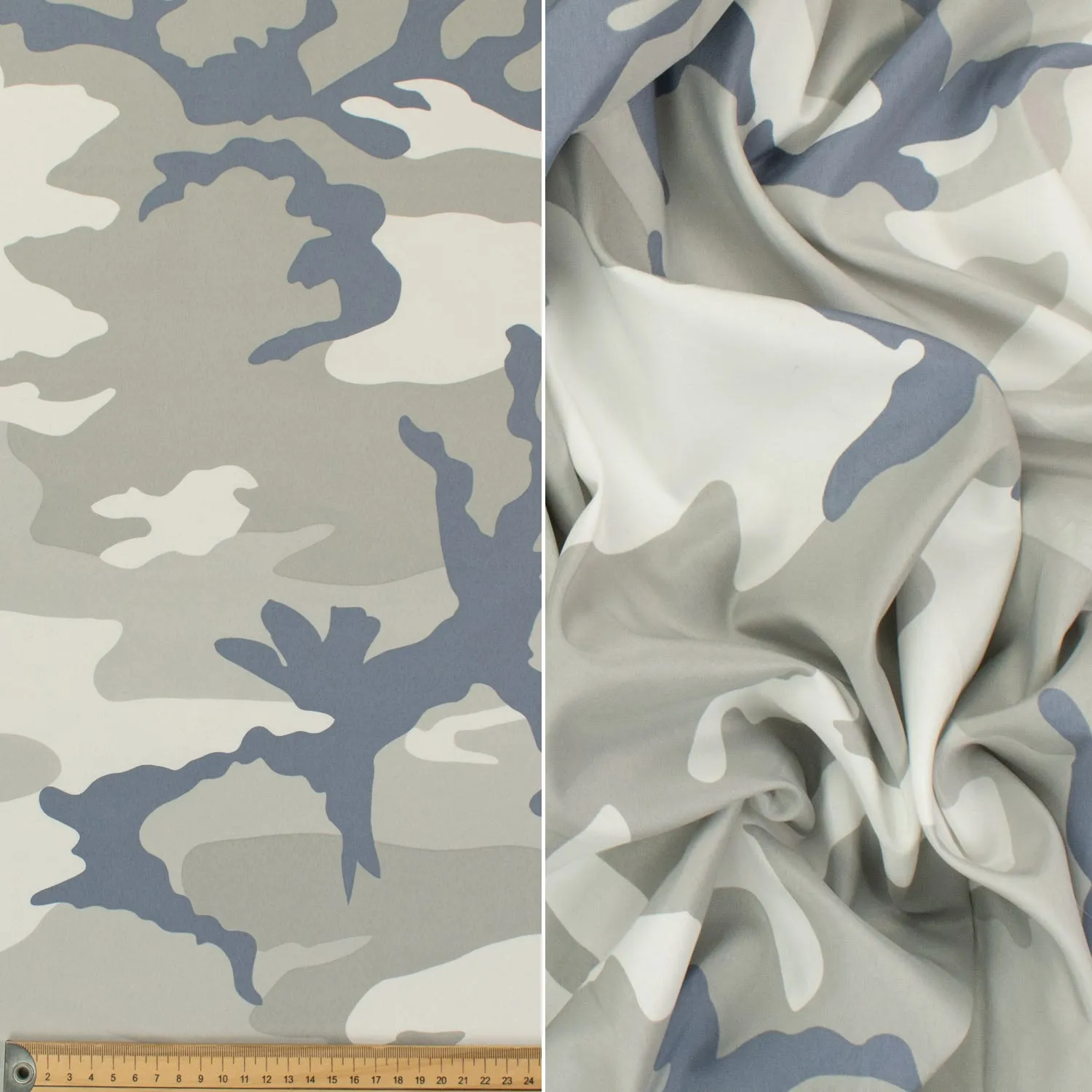 Printed Lining Design-7 Silver Grey Camouflage/Army