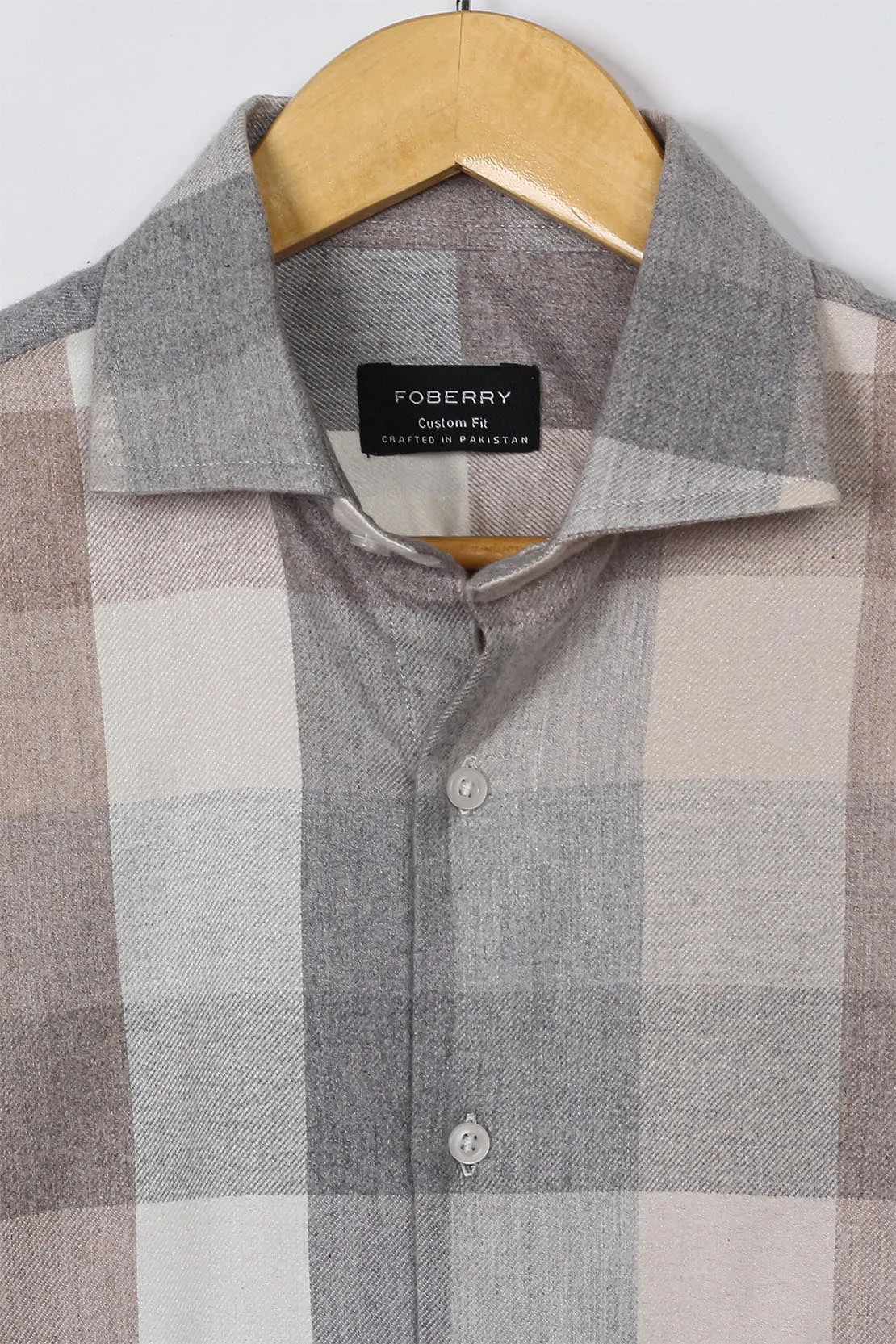 Rust Grey Brushed Winter Flannel Shirt