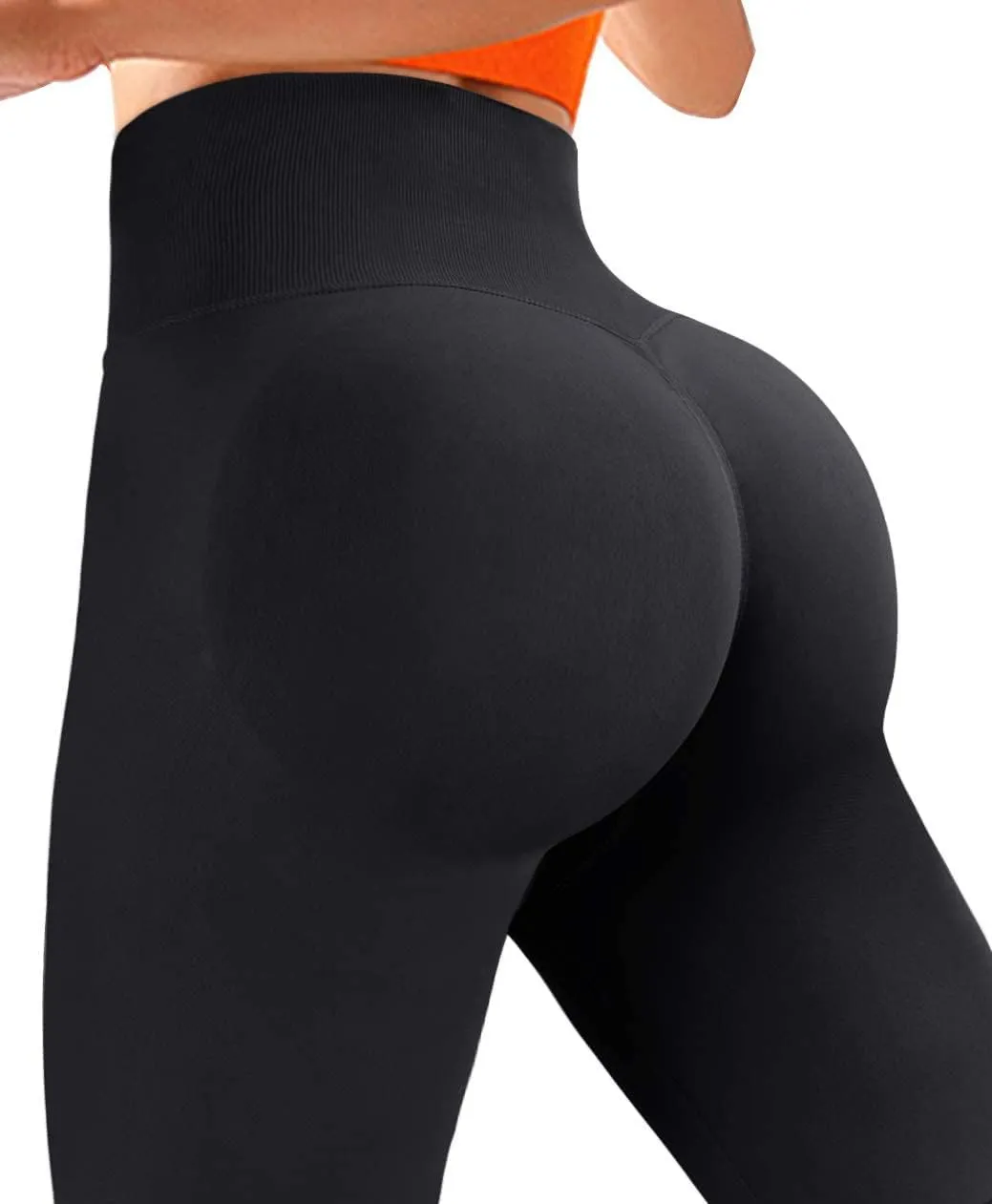 RXRXCOCO Womens High Waist Tummy Control Leggings Ruched Butt Lift Yoga Pants Workout Tights