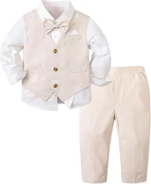 SANGTREE Baby Boys Toddler Gentleman Kids Formal Outfits Long Sleeve Suit Clothing Set 3 Months - 9 Years