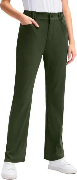 SANTINY Women's Golf Pants with 5 Pockets High Waisted Quick Dry Stretch Pants for Women Travel Work Casual