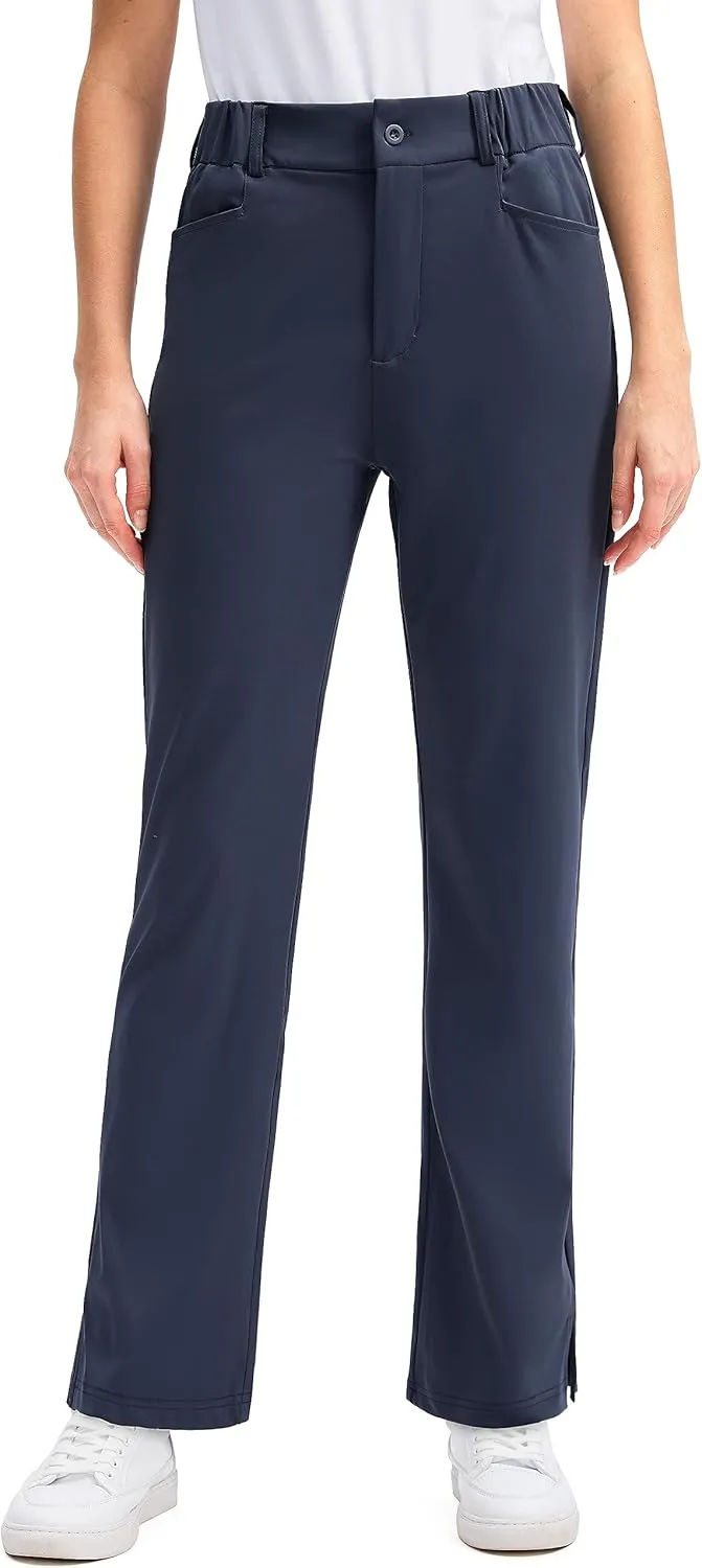 SANTINY Women's Golf Pants with 5 Pockets High Waisted Quick Dry Stretch Pants for Women Travel Work Casual