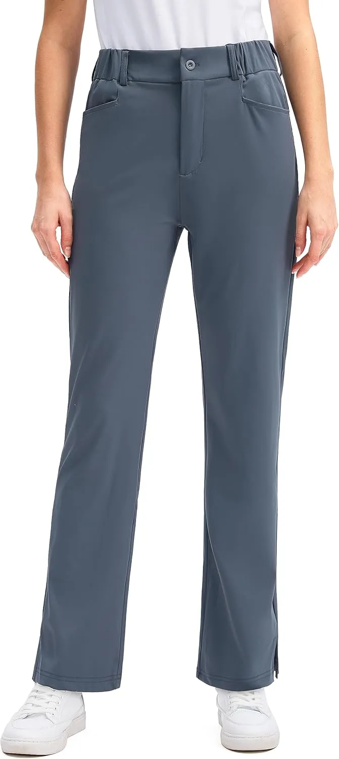 SANTINY Women's Golf Pants with 5 Pockets High Waisted Quick Dry Stretch Pants for Women Travel Work Casual