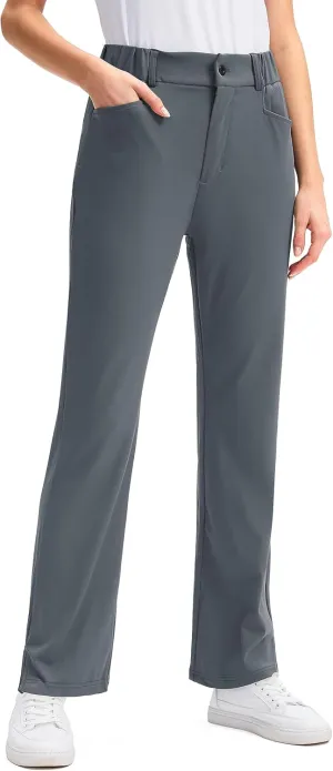 SANTINY Women's Golf Pants with 5 Pockets High Waisted Quick Dry Stretch Pants for Women Travel Work Casual