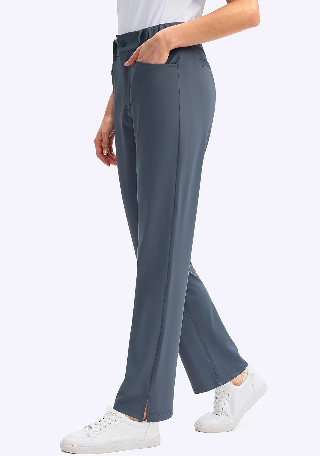 SANTINY Women's Golf Pants with 5 Pockets High Waisted Quick Dry Stretch Pants for Women Travel Work Casual